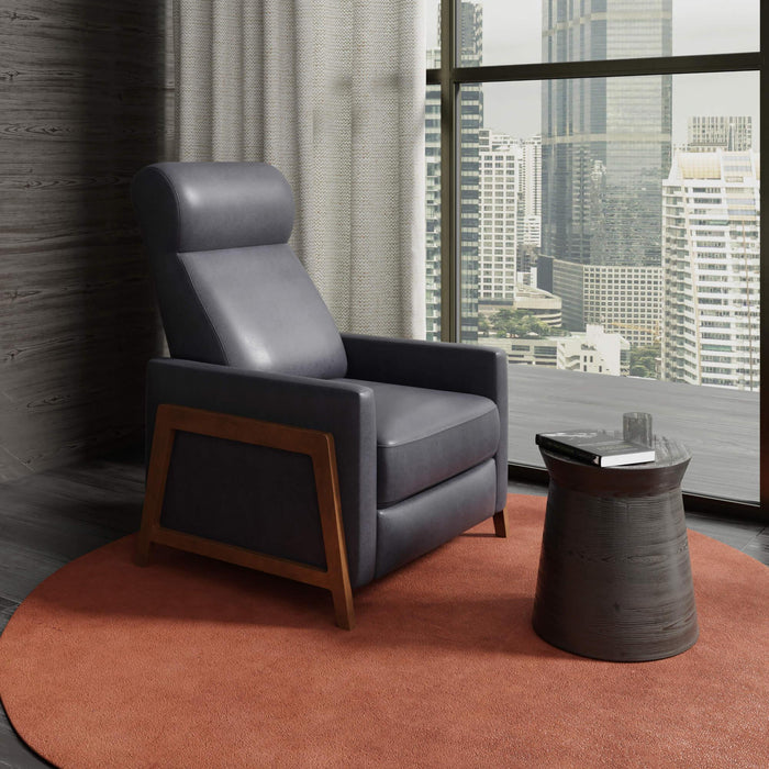 Sunset Trading Edge Pushback Leather Recliner | Manual Reclining Chair | Thin Track Arms | Gray -  Chapter 11 Furniture (Lewiston, Maine)