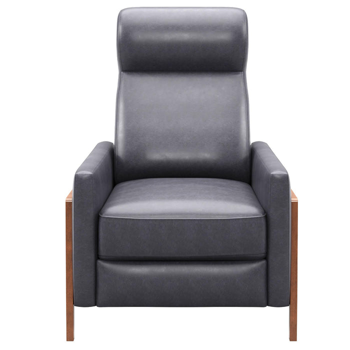 Sunset Trading Edge Pushback Leather Recliner | Manual Reclining Chair | Thin Track Arms | Gray -  Chapter 11 Furniture (Lewiston, Maine)
