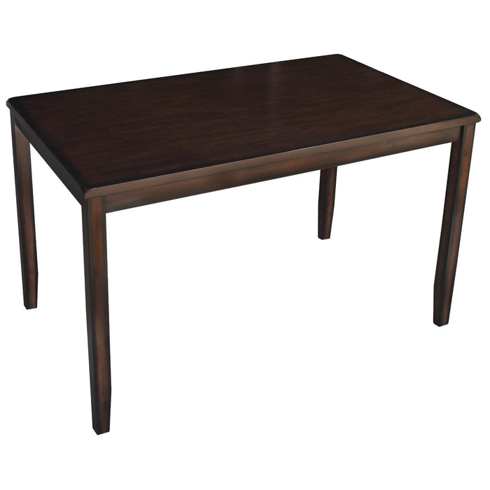 Sunset Trading Boller 7 Piece Dining Set | Rectangular Table | Solid Burnished Brown Wood | Seats 6 | Upholstered Side Chairs