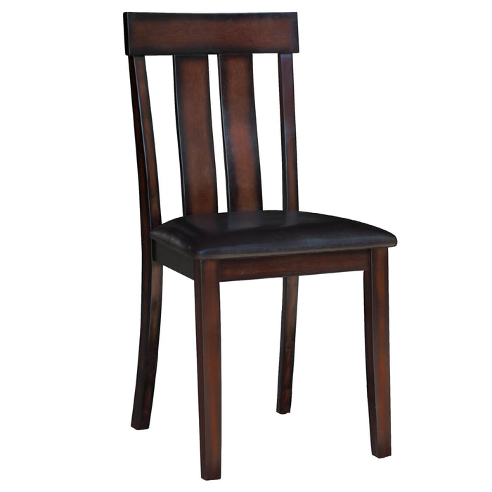 Sunset Trading Boller 7 Piece Dining Set | Rectangular Table | Solid Burnished Brown Wood | Seats 6 | Upholstered Side Chairs