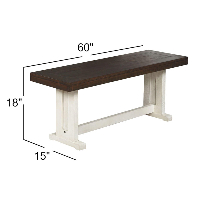 Sunset Trading Sunny Dining Nook Table Set | Distressed Cream/Brown Wood | Kitchen Corner Storage Bench Seating -  Chapter 11 Furniture (Lewiston, Maine)