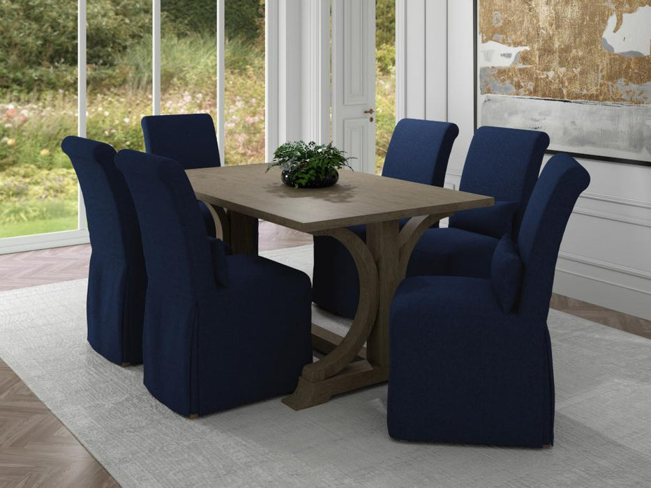 Sunset Trading Newport Slipcover Only for Dining Chair | Stain Resistant Performance Fabric | Navy Blue -  Chapter 11 Furniture (Lewiston, Maine)