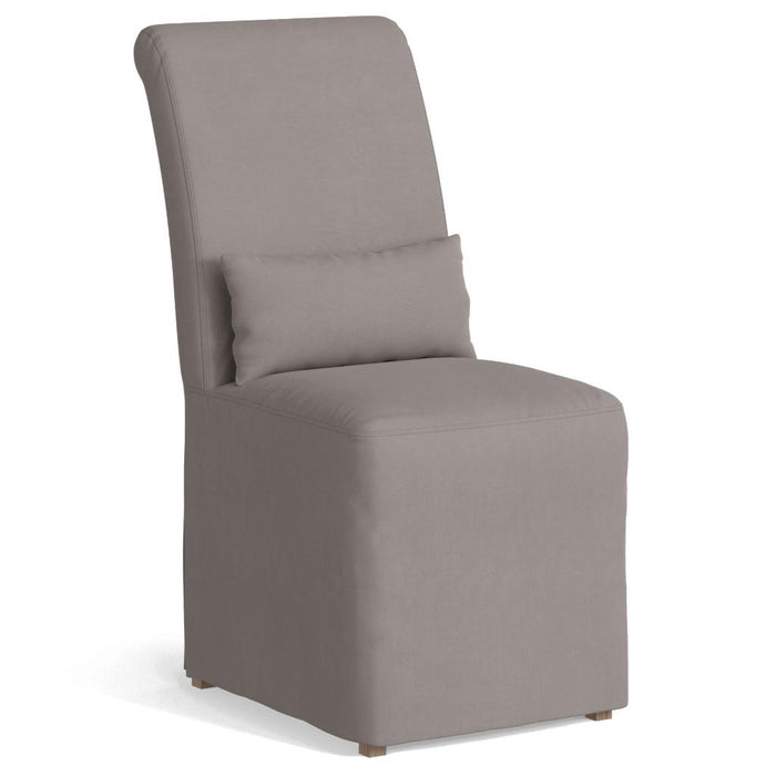 Sunset Trading Newport Slipcovered Dining Chair | Stain Resistant Performance Fabric | Gray