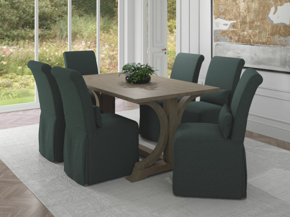 Sunset Trading Newport Slipcovered Dining Chair | Stain Resistant Performance Fabric | Dark Gray -  Chapter 11 Furniture (Lewiston, Maine)