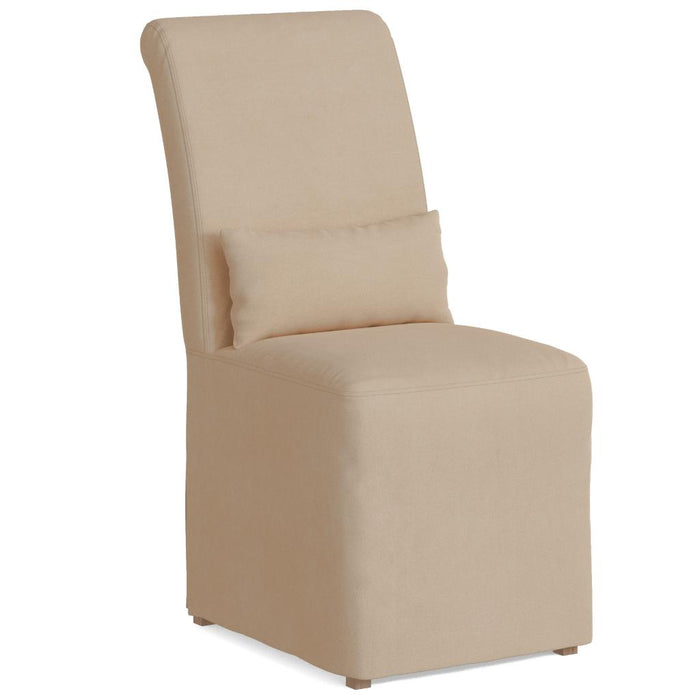 Sunset Trading Newport Slipcovered Dining Chair | Stain Resistant Performance Fabric | Tan