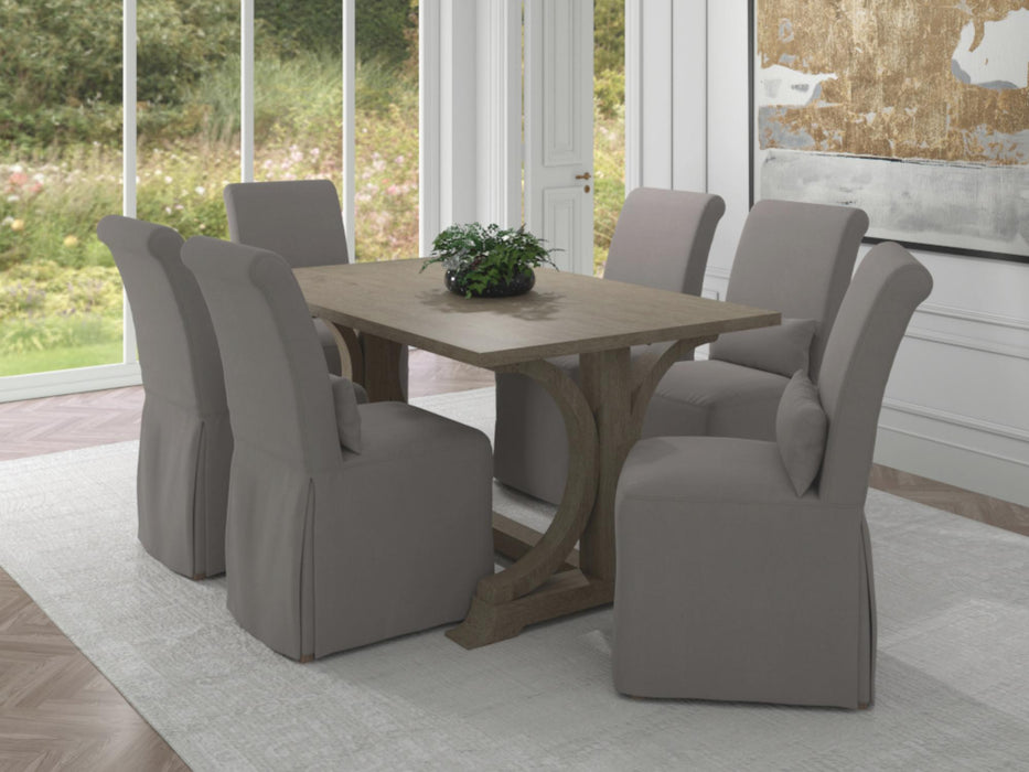 Sunset Trading Newport Slipcovered Dining Chair | Stain Resistant Performance Fabric | Gray -  Chapter 11 Furniture (Lewiston, Maine)