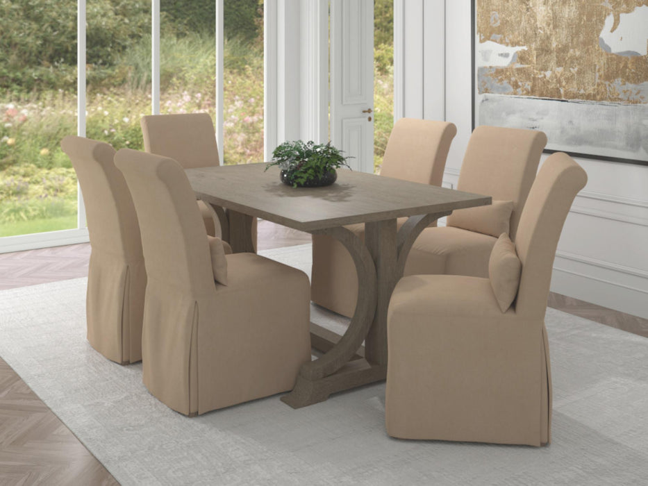 Sunset Trading Newport Slipcovered Dining Chair | Stain Resistant Performance Fabric | Tan -  Chapter 11 Furniture (Lewiston, Maine)