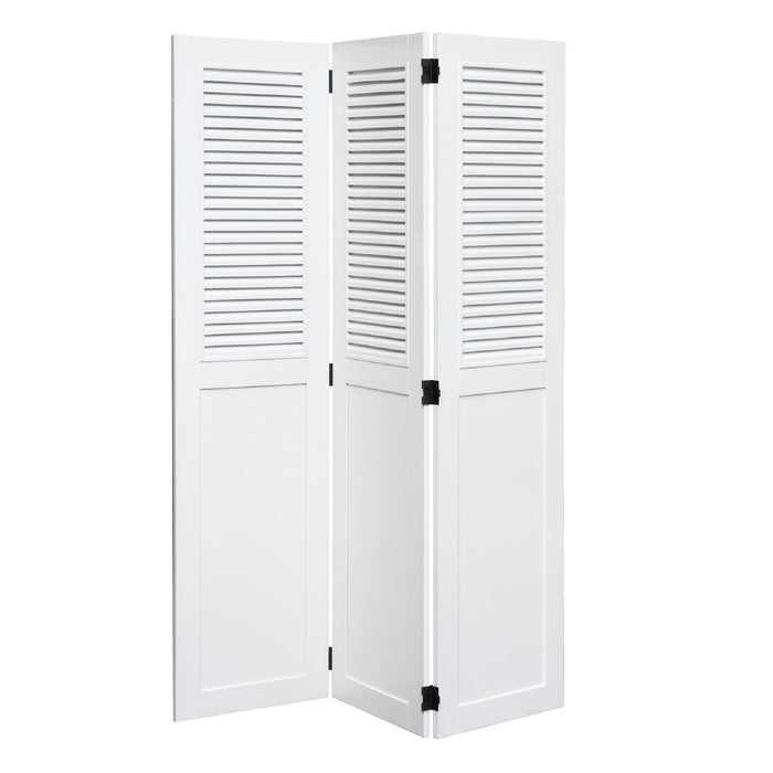 Sunset Trading White Shutter Wood Room Divider | Fully Assembled