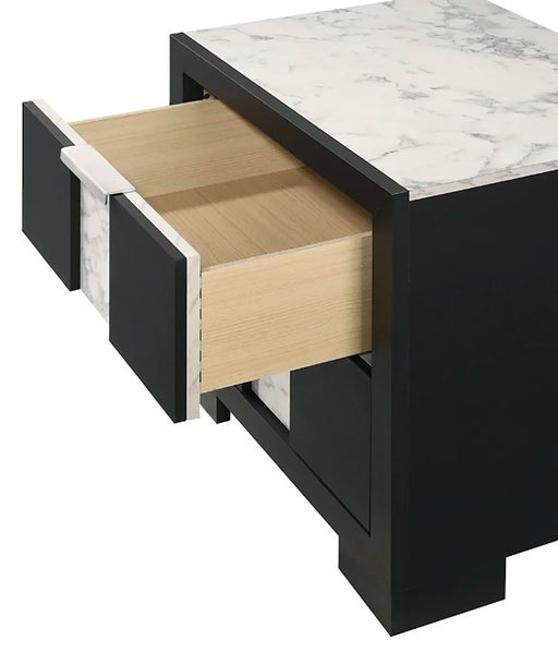 Crown Mark Furniture Rangley 2 Drawer Nightstand in Black -  Chapter 11 Furniture (Lewiston, Maine)