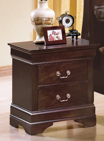 Crown Mark Furniture Louis Philip Nightstand in Dark Cherry -  Chapter 11 Furniture (Lewiston, Maine)