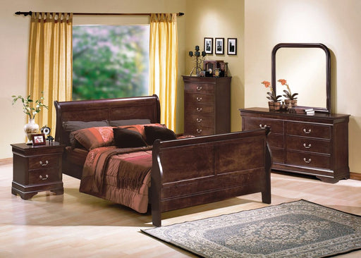 Crown Mark Furniture Louis Philip Queen Bed in Dark Cherry -  Chapter 11 Furniture (Lewiston, Maine)