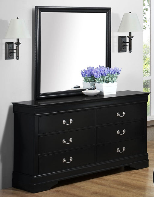 Crown Mark Furniture Louis Philip Dresser Mirror in Black -  Chapter 11 Furniture (Lewiston, Maine)