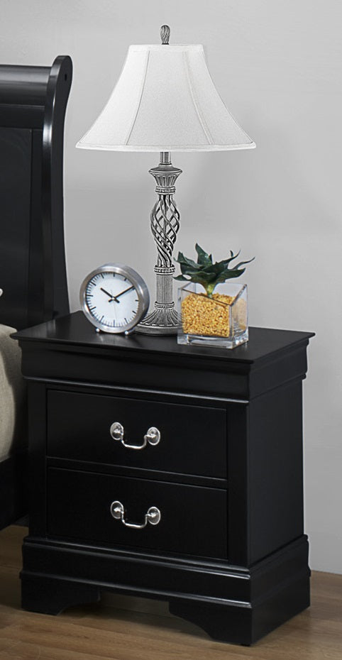 Crown Mark Furniture Louis Philip Nightstand in Black -  Chapter 11 Furniture (Lewiston, Maine)