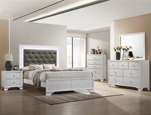 Crown Mark Furniture Lyssa 2 Drawer Nightstand in White -  Chapter 11 Furniture (Lewiston, Maine)