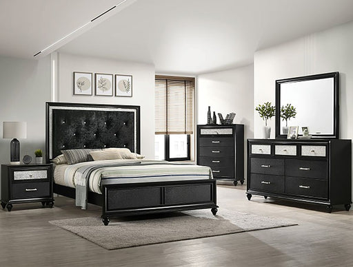 Crown Mark Furniture Lila 2 Drawer Nightstand in Black -  Chapter 11 Furniture (Lewiston, Maine)