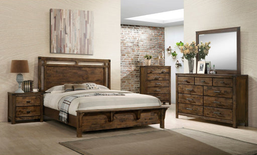 Crown Mark Furniture Curtis Queen Panel Bed in Rustic -  Chapter 11 Furniture (Lewiston, Maine)