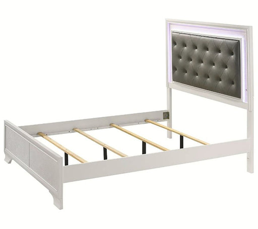 Crown Mark Furniture Lyssa King Upholstered Bed in White B4310-K -  Chapter 11 Furniture (Lewiston, Maine)