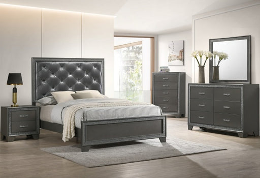 Crown Mark Furniture Kaia King Upholstered Bed in Dark Gray -  Chapter 11 Furniture (Lewiston, Maine)