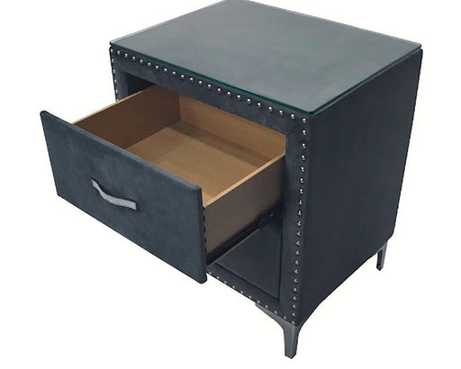 Crown Mark Furniture Lucinda 2 Drawer Nightstand in Gray -  Chapter 11 Furniture (Lewiston, Maine)