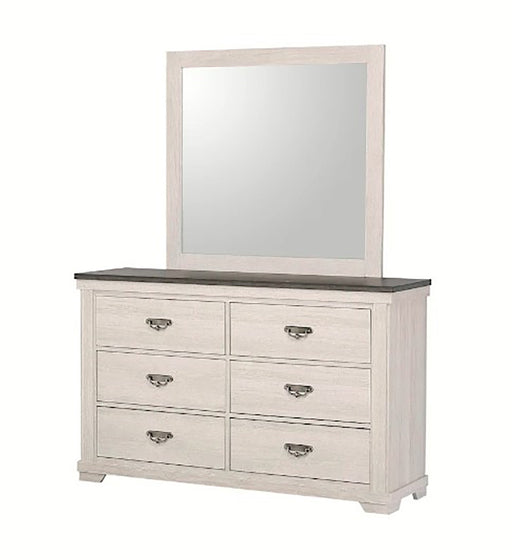Crown Mark Furniture Leighton 6 Drawer Dresser in White -  Chapter 11 Furniture (Lewiston, Maine)