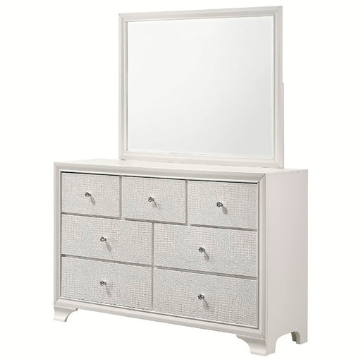 Crown Mark Furniture Lyssa 7 Drawer Dresser in White -  Chapter 11 Furniture (Lewiston, Maine)