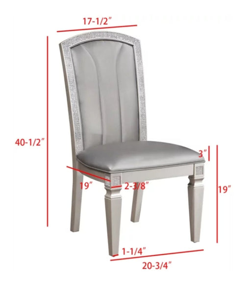 Crown Mark Klina Glam Dining Side Chair in Light Gray (Set of 2) -  Chapter 11 Furniture (Lewiston, Maine)