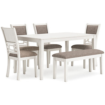 Erinberg Dining Table and 4 Chairs and Bench (Set of 6)