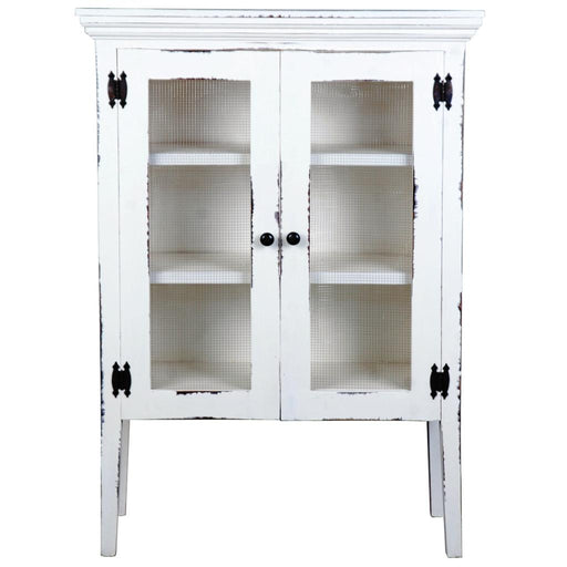 Sunset Trading Cottage 2 Door Accent Cabinet | Distressed White Solid Wood | Fully Assembled Display Cupboard -  Chapter 11 Furniture (Lewiston, Maine)