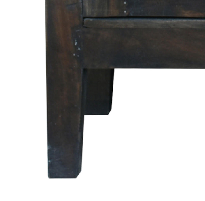 Sunset Trading Cottage 39" Carved 2 Door Cabinet | Distressed Vintage Brown Solid Wood | Fully Assembled Accent Cupboard