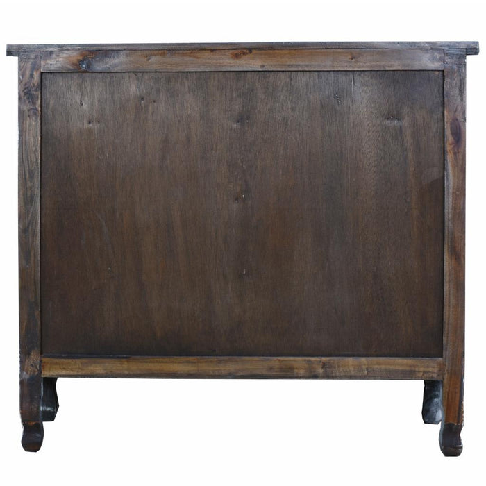 Sunset Trading Cottage Chest | Distressed Brushed White Solid Wood | Fully Assembled Sideboard