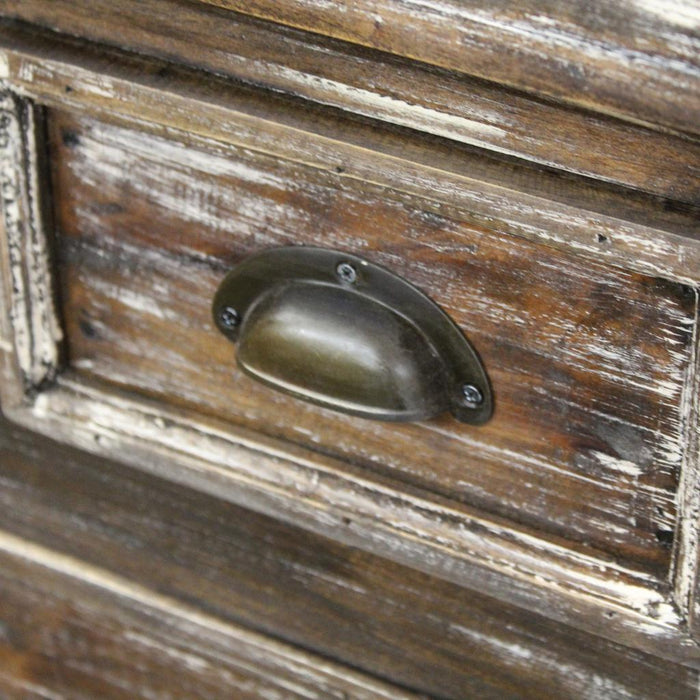 Sunset Trading Cottage Chest | Distressed Brushed White Solid Wood | Fully Assembled Sideboard