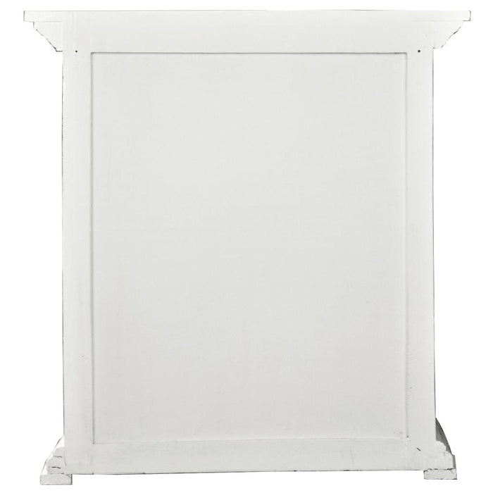 Sunset Trading Cottage Three Drawer Nightstand | Distressed White Solid Wood | Fully Assembled End Side Table