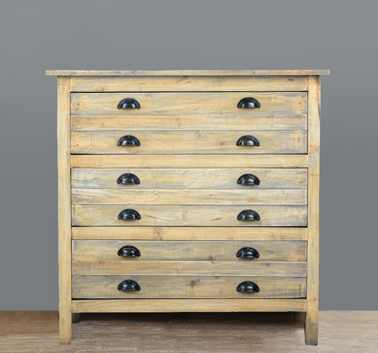 Sunset Trading Cottage Solid Wood 3 Drawer 37" Chest | Distressed Driftwood Brown | Fully Assembled Small Sideboard