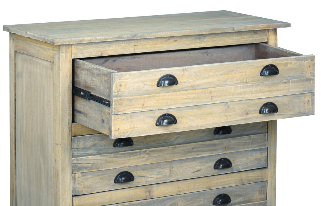 Sunset Trading Cottage Solid Wood 3 Drawer 37" Chest | Distressed Driftwood Brown | Fully Assembled Small Sideboard