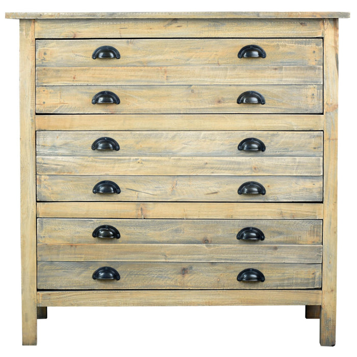 Sunset Trading Cottage Solid Wood 3 Drawer 37" Chest | Distressed Driftwood Brown | Fully Assembled Small Sideboard