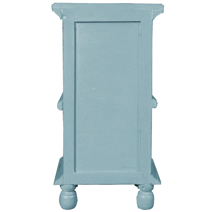 Sunset Trading Cottage Side End Table | Two Tone Beach Blue/Savage Brown Solid Wood | Fully Assembled