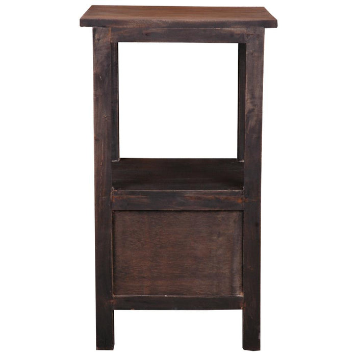 Sunset Trading Cottage Two Drawer End Side Table | Distressed Black/Raftwood Brown Solid Wood | Fully Assembled