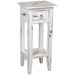 Sunset Trading Cottage Narrow Side End Table | Heavy Distressed White Solid Wood | Fully Assembled Small Nightstand -  Chapter 11 Furniture (Lewiston, Maine)