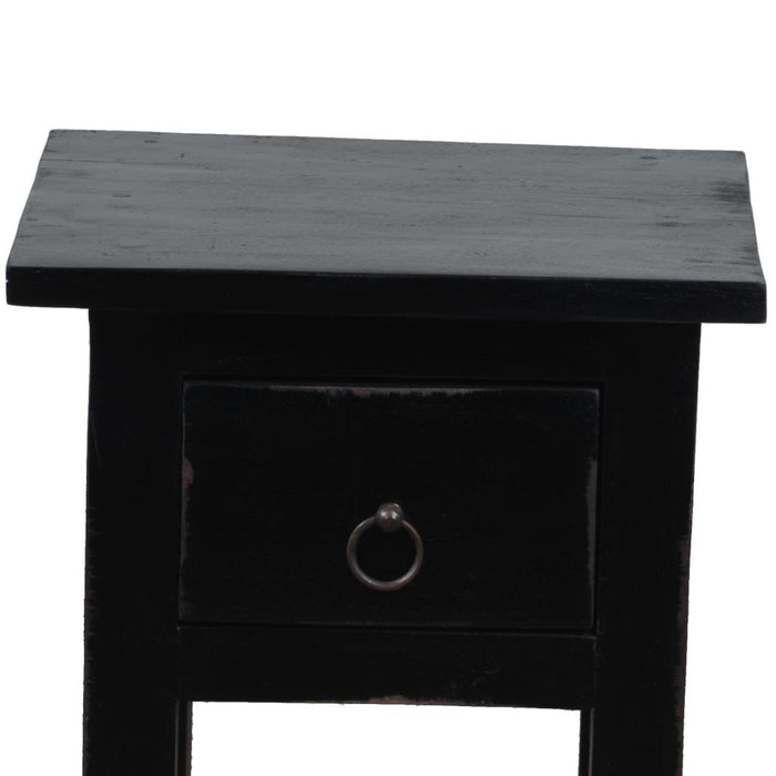 Sunset Trading Cottage Narrow Side End Table | Distressed Black Solid Wood | Fully Assembled Small Nightstand -  Chapter 11 Furniture (Lewiston, Maine)