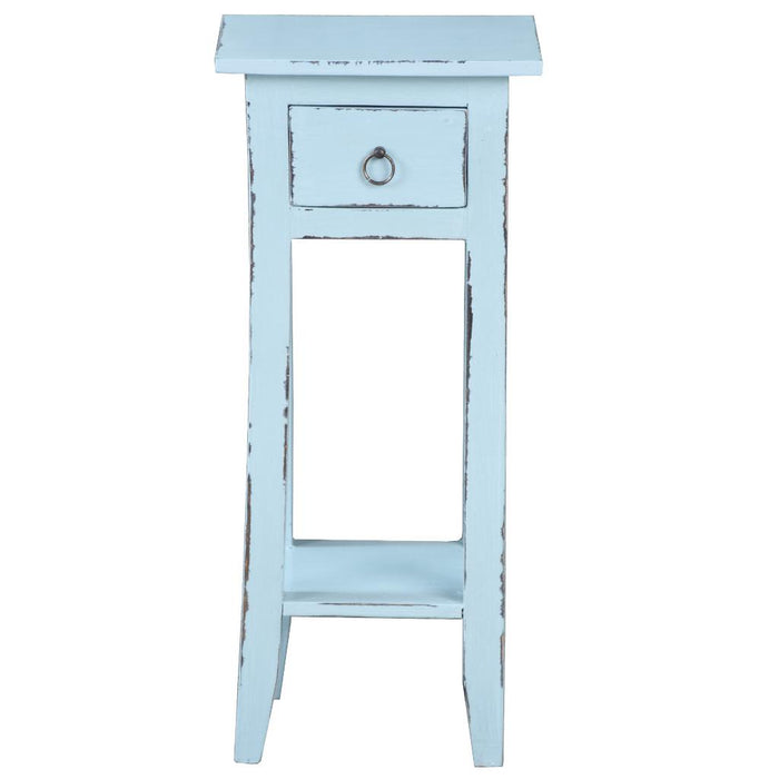 Sunset Trading Cottage Narrow Side End Table | Sky Blue Solid Wood | Fully Assembled Small Nightstand -  Chapter 11 Furniture (Lewiston, Maine)