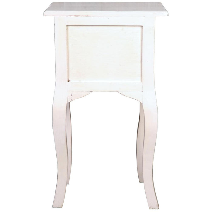 Sunset Trading Cottage Side End Table | Distressed White Solid Wood | Fully Assembled