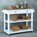 Sunset Trading Cottage Kitchen Island with Casters | White/Natural Top | Kitchen Cart Solid Wood | Fully Assembled Sideboard -  Chapter 11 Furniture (Lewiston, Maine)
