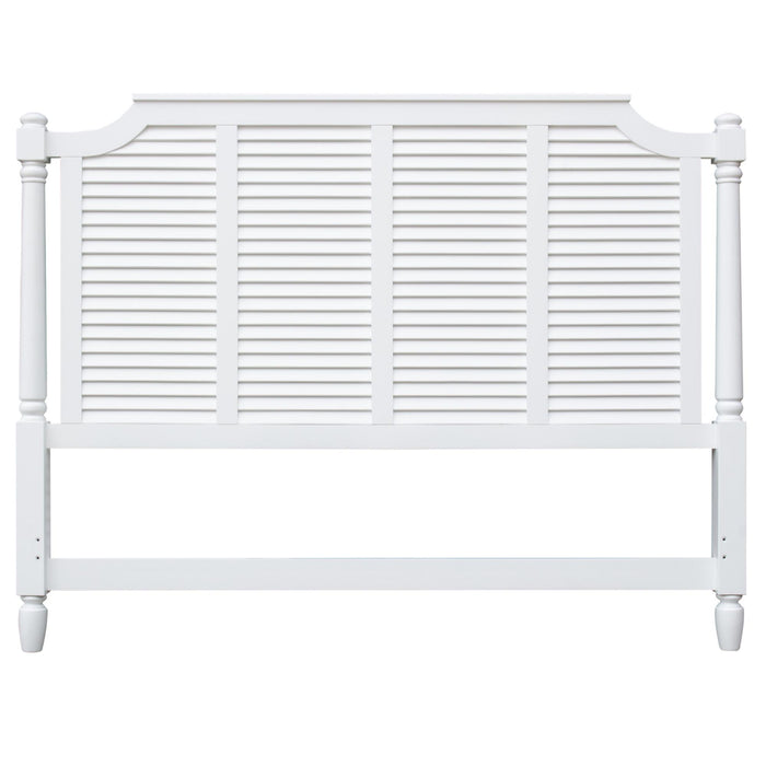 Sunset Trading White Shutter Wood Queen Bed | Coastal Queensize Bedroom Furniture