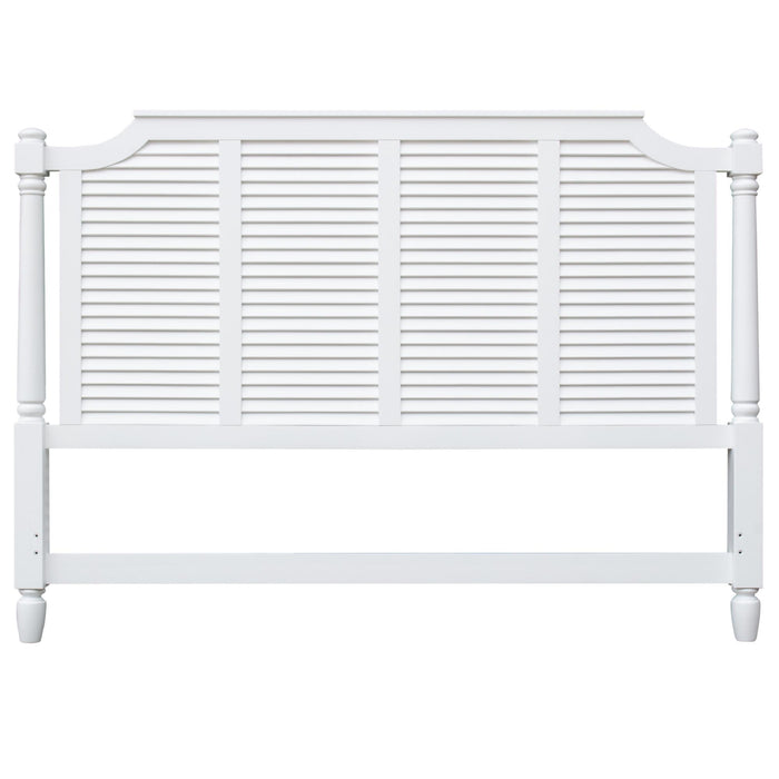 Sunset Trading White Shutter Wood King Bed