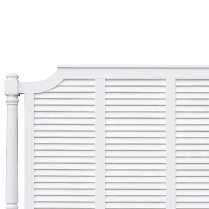 Sunset Trading White Shutter Wood King Bed
