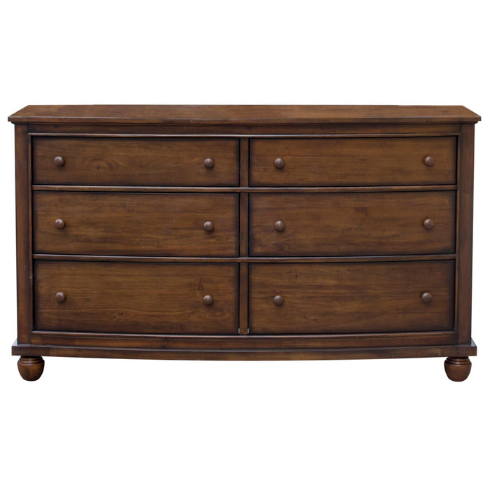 Sunset Trading Bahama Shutter Wood 6 Drawer Double Dresser | Tropical Walnut Brown