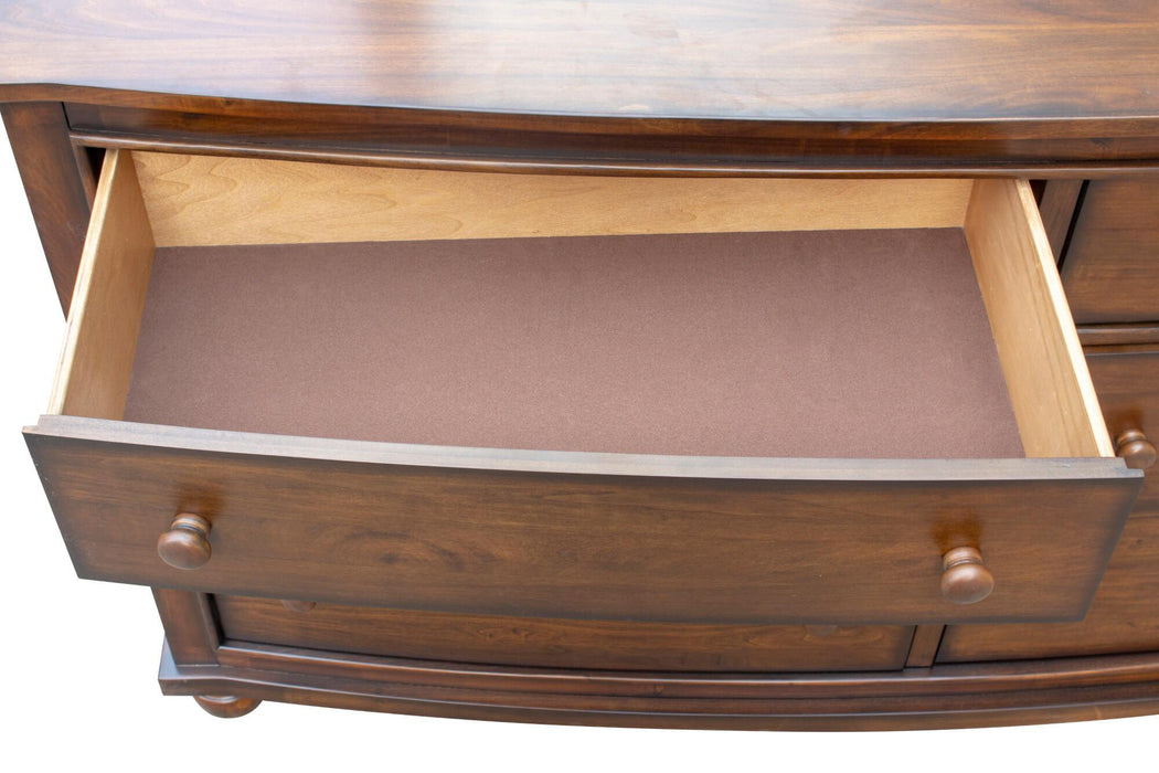 Sunset Trading Bahama Shutter Wood 6 Drawer Double Dresser with Mirror | Tropical Walnut Brown