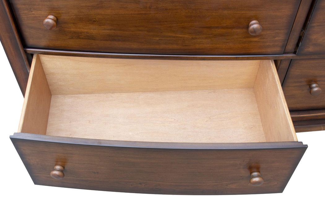 Sunset Trading Bahama Shutter Wood 6 Drawer Double Dresser with Mirror | Tropical Walnut Brown