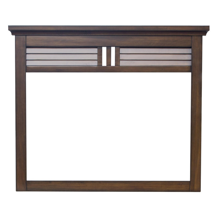 Sunset Trading Bahama Shutter Wood Mirror | Tropical Walnut Brown