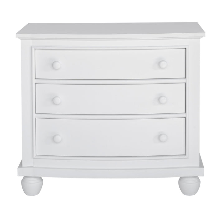 Sunset Trading White Shutter Wood 3 Drawer Nightstand